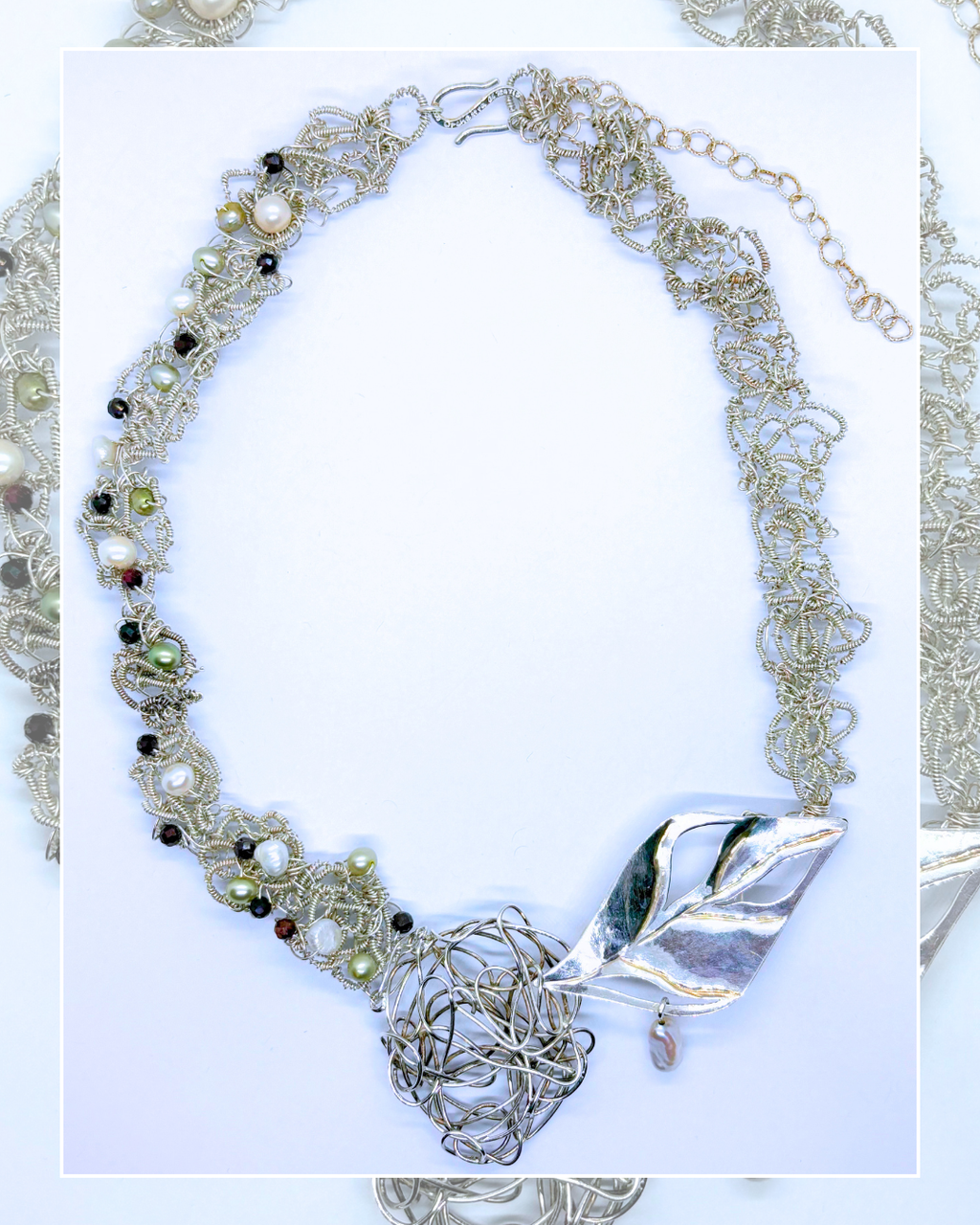 Winter Leaf - One-of-A-Kind Sculptural Silver Necklace