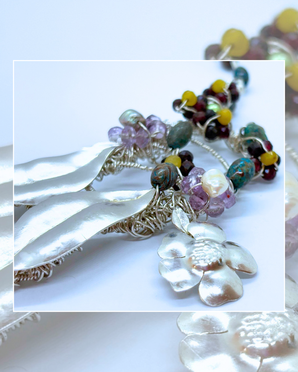 Autumn Leaves  One -Of-A-Kind Sculptural Sterling Silver Necklace