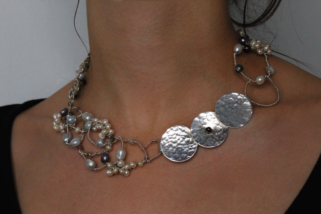 Going in Circles -One -Of -A- Kind Sculptural Sterling Silver Necklace