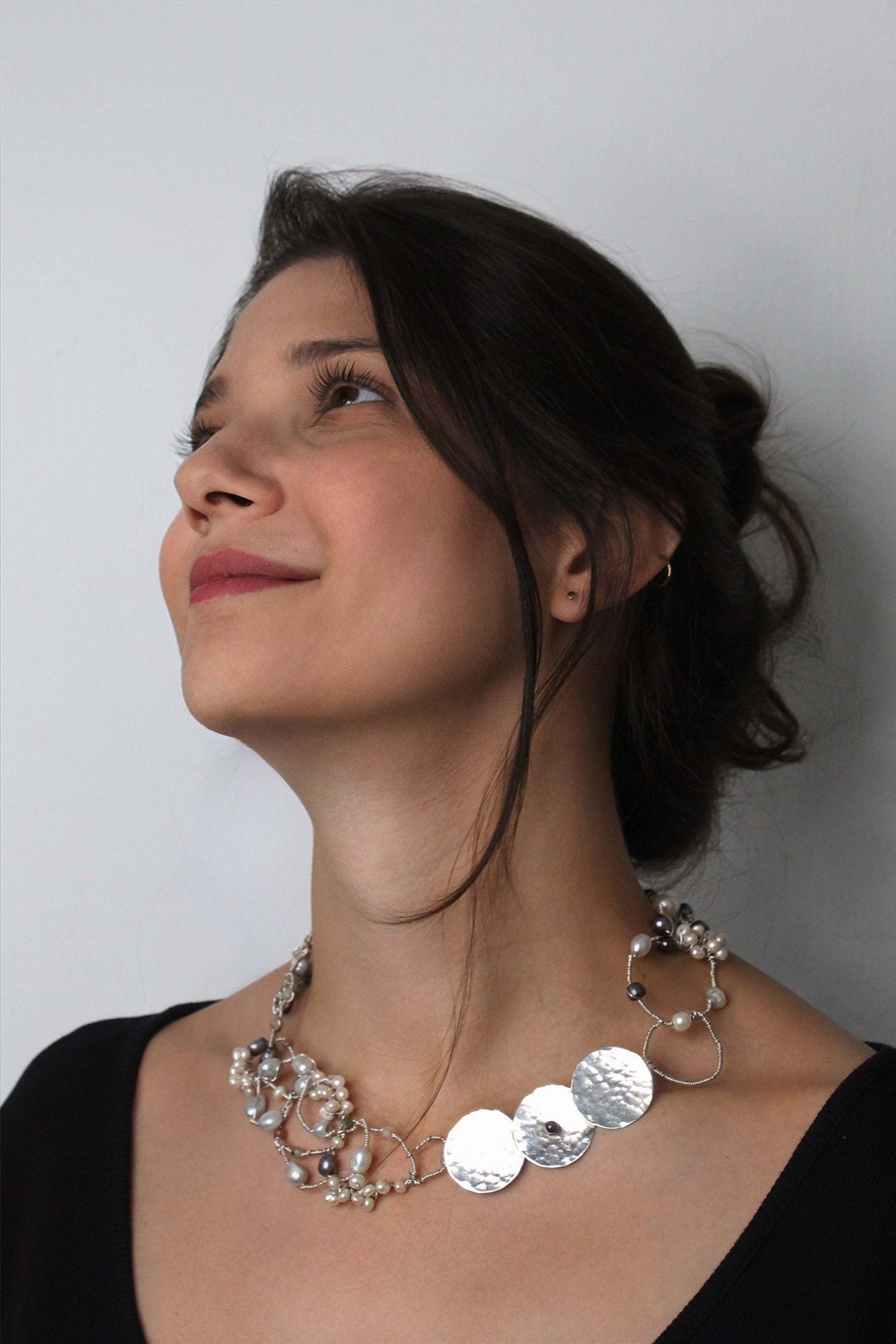 Going in Circles -One -Of -A- Kind Sculptural Sterling Silver Necklace