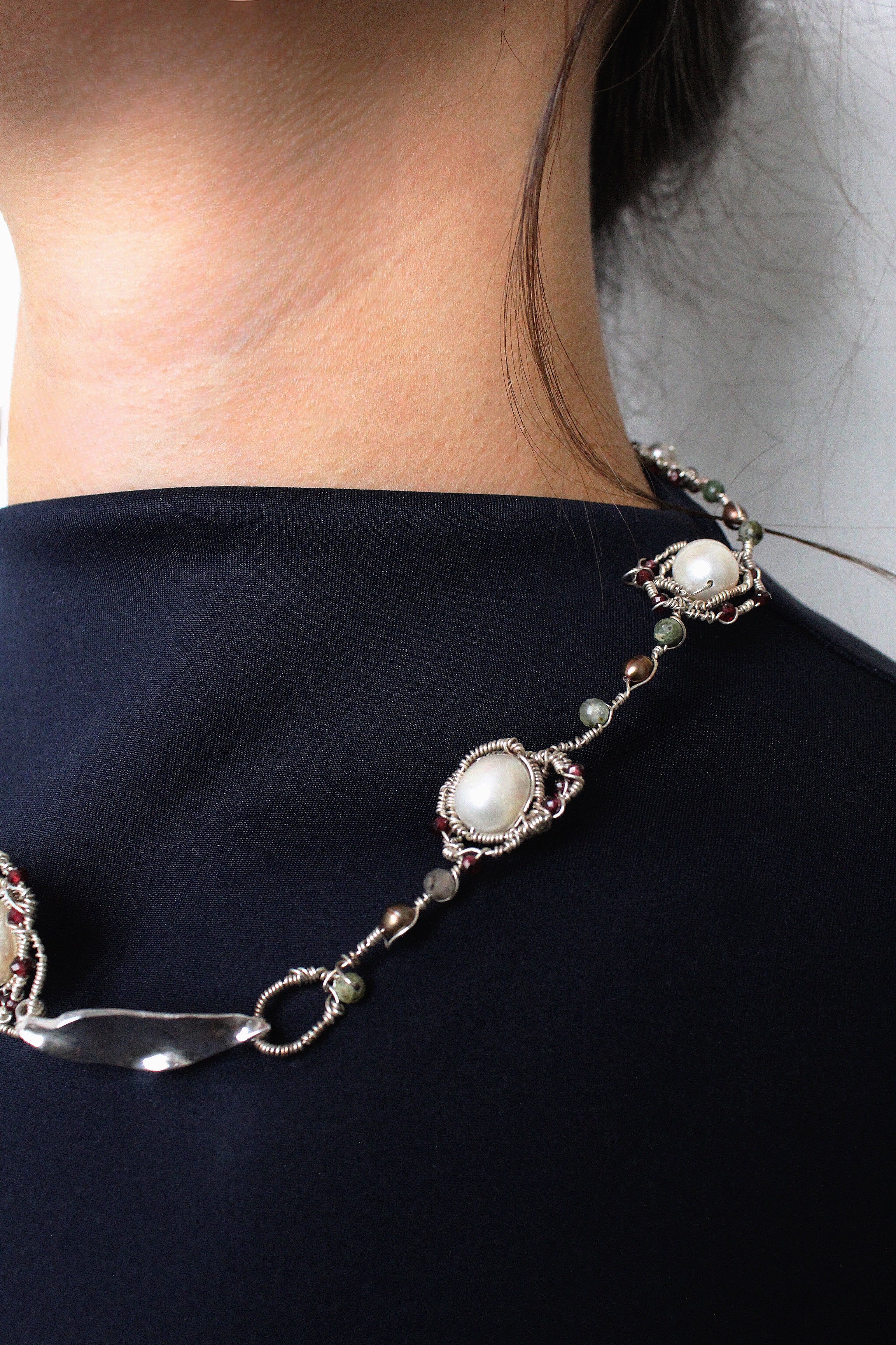 Starry Nights  - One -of-a-kind Sterling Silver Necklace