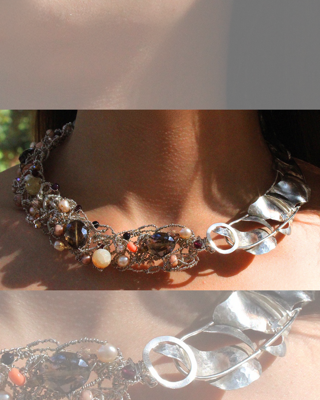 Moon Phases - One-Of-A-Kind Sculptural Sterling Silver Necklace