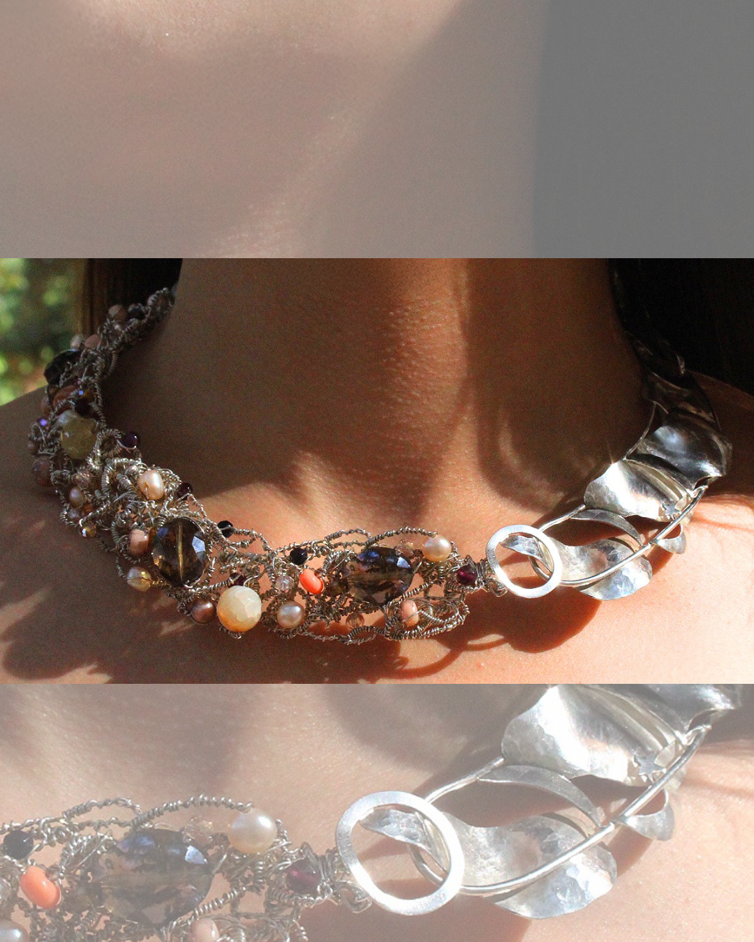 Moon Phases - One-Of-A-Kind Sculptural Sterling Silver Necklace