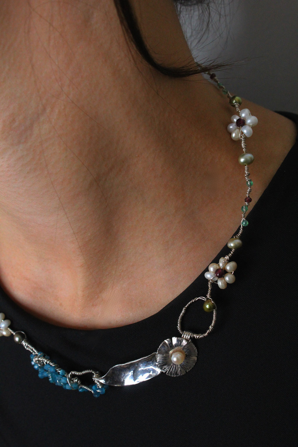 Waking Spring -One -Of- A -Kind Sculptural Sterling Silver Necklace