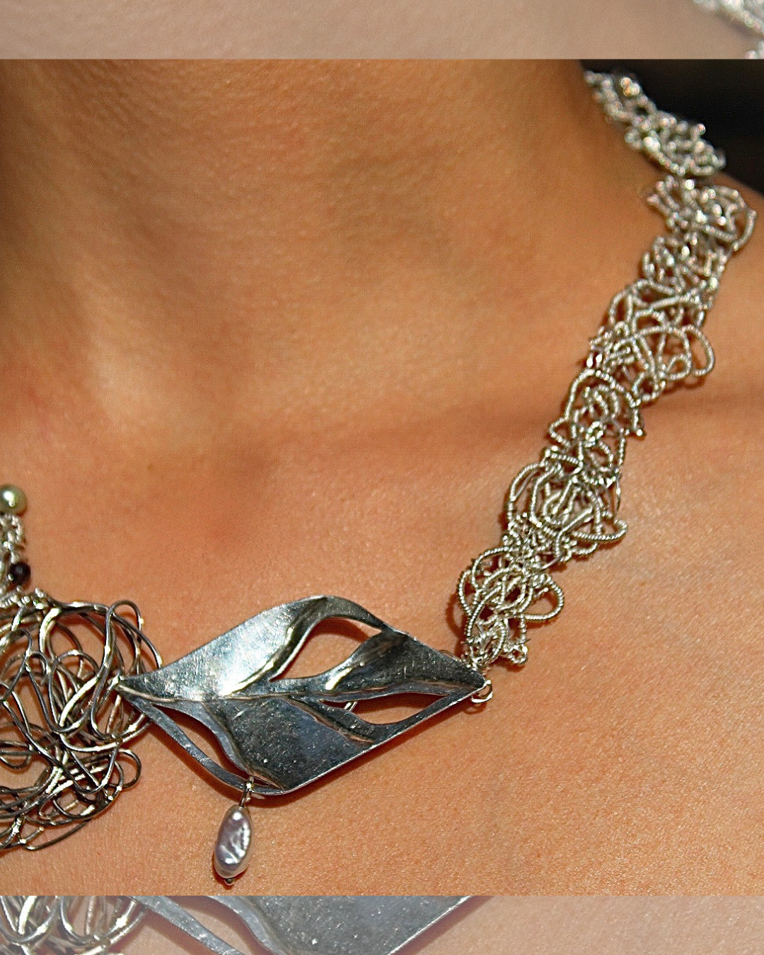 Winter Leaf - One-of-A-Kind Sculptural Silver Necklace