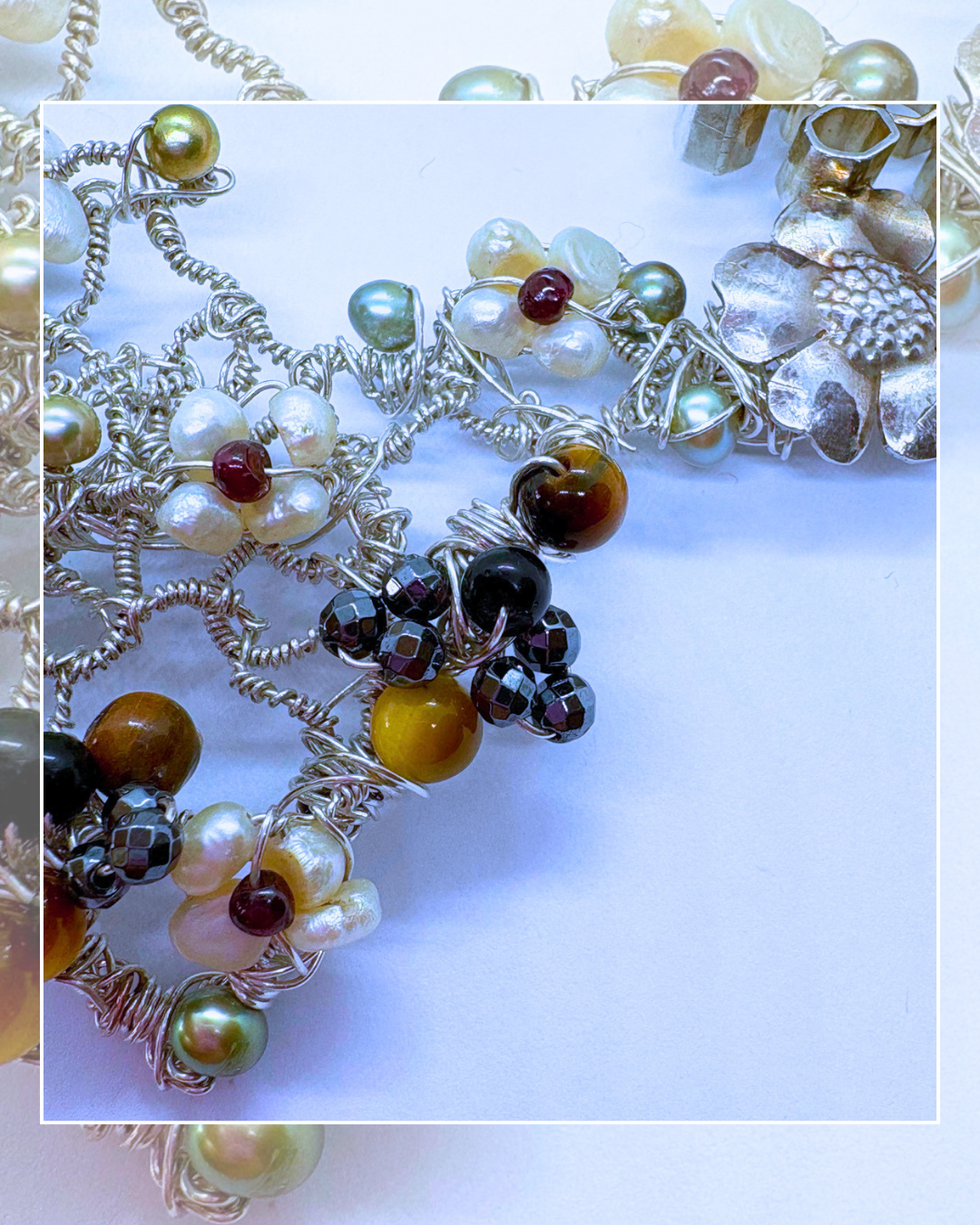Beehives-One-Of-A-kind Silver Necklace