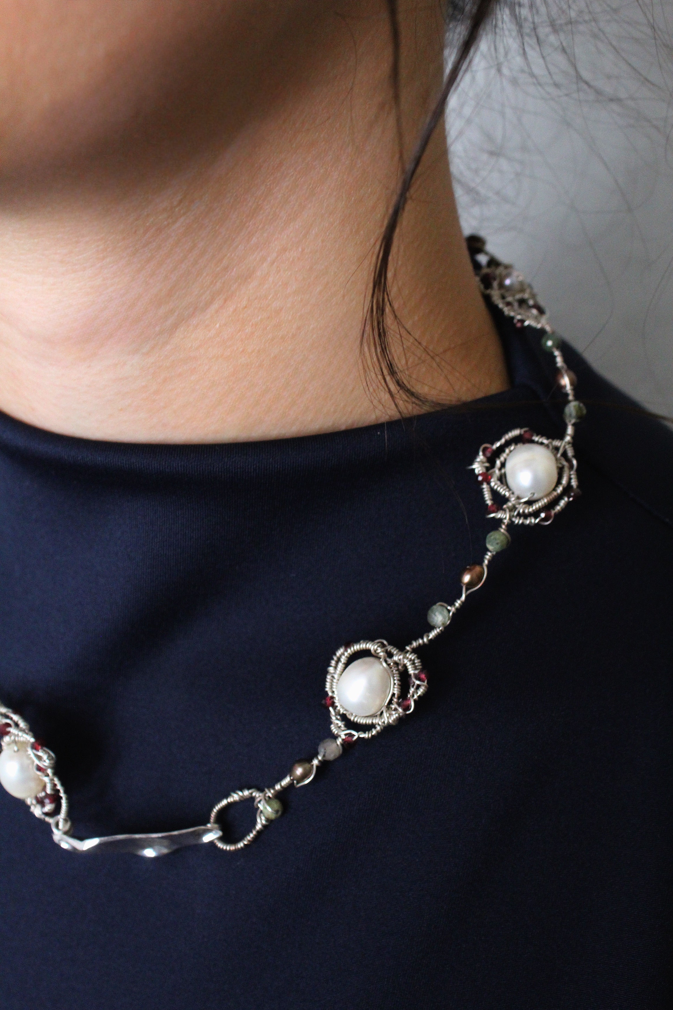 Starry Nights  - One -of-a-kind Sterling Silver Necklace