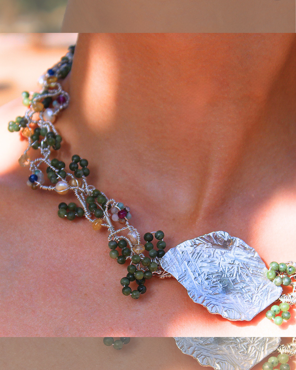 Summer Leaf - One-Of-A-Kind Sculptural Sterling Silver Necklace