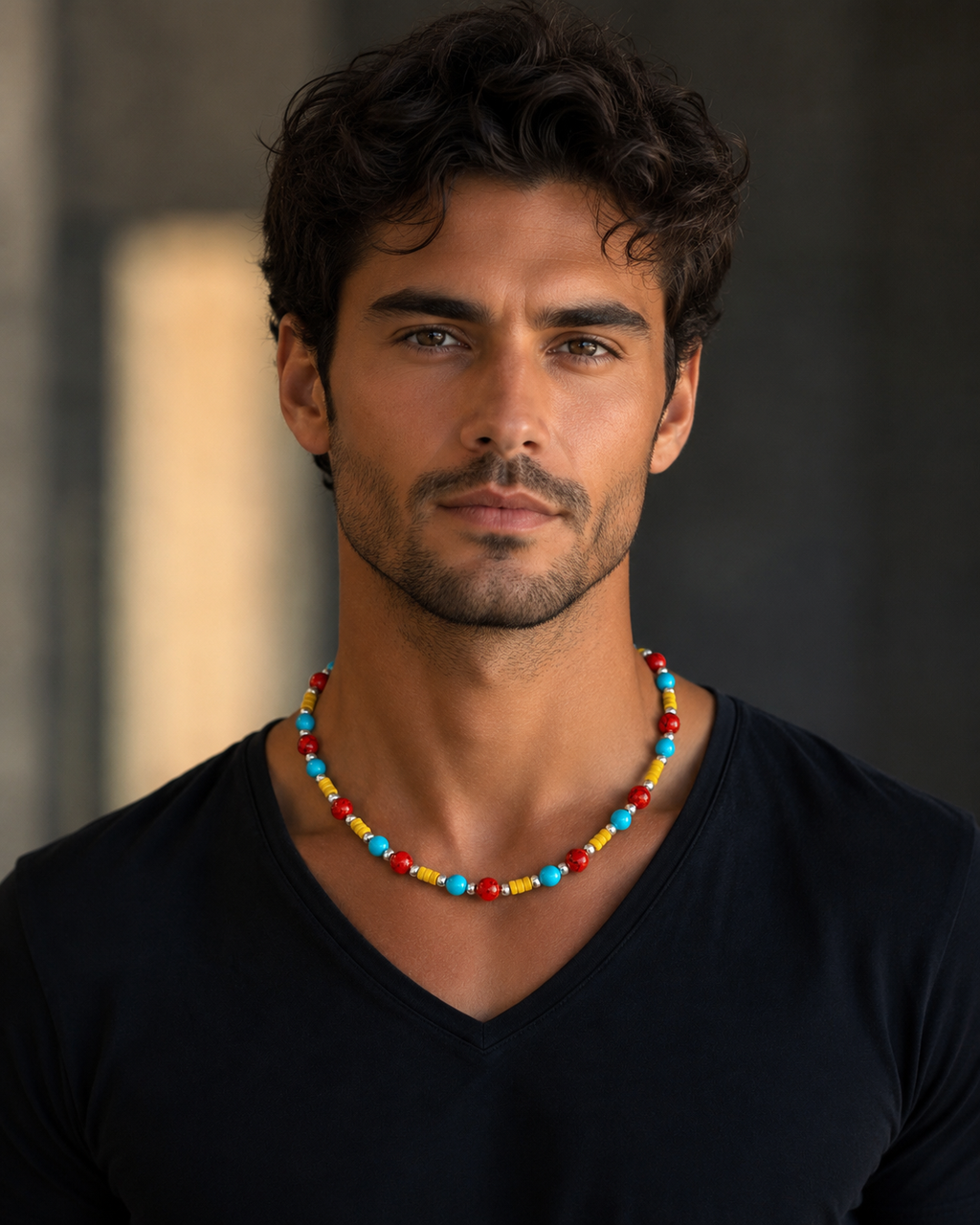 Men’s handmade semiprecious genuine gemstones and Sterling Silver