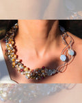 Pearly Lines - One -of -A -Kind  Sculptural Sterling Silver Necklace