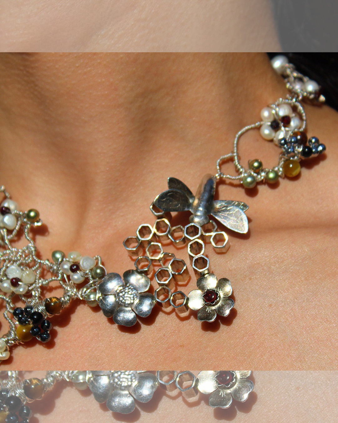 Beehives-One-Of-A-kind Silver Necklace
