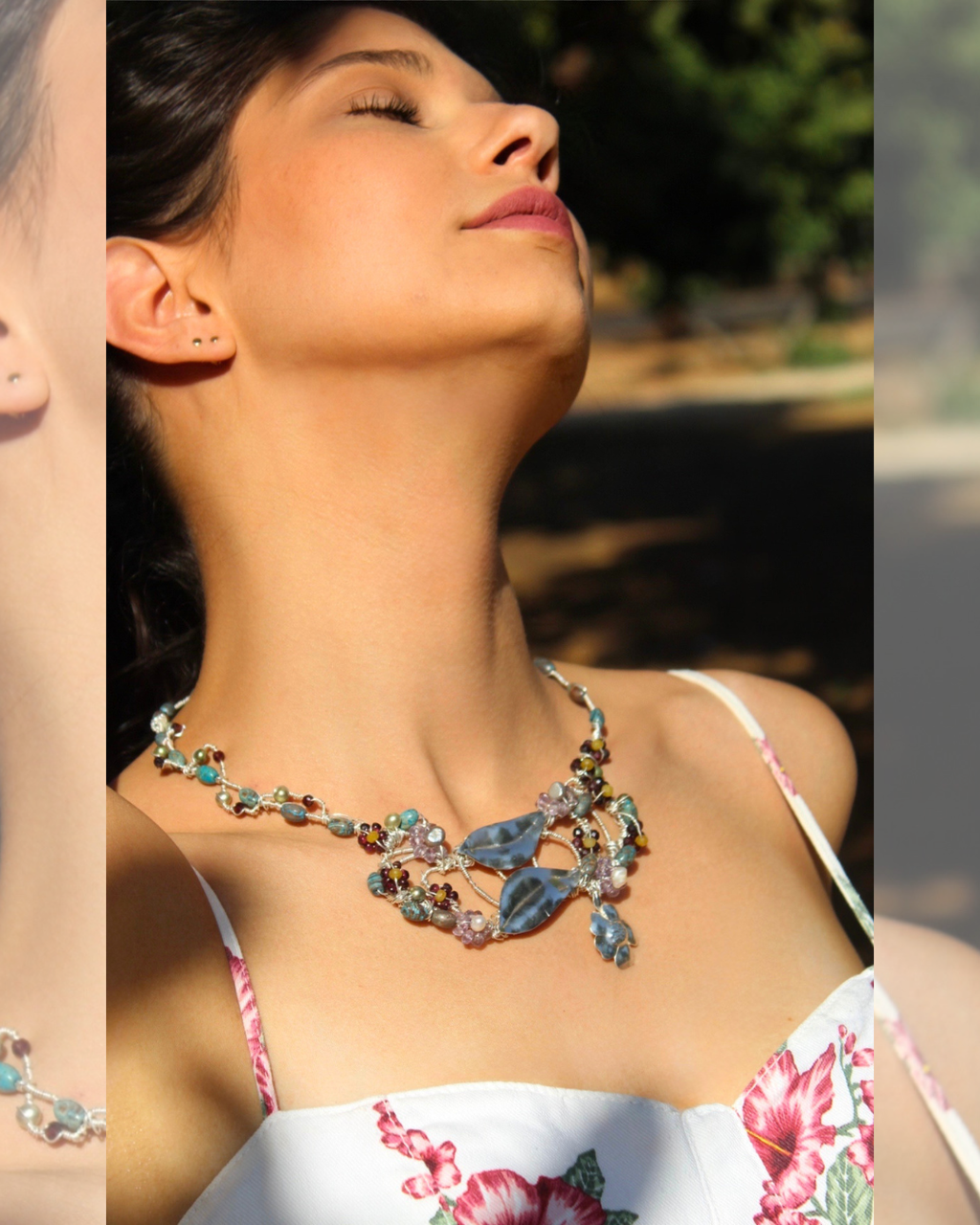 Autumn Leaves  One -Of-A-Kind Sculptural Sterling Silver Necklace