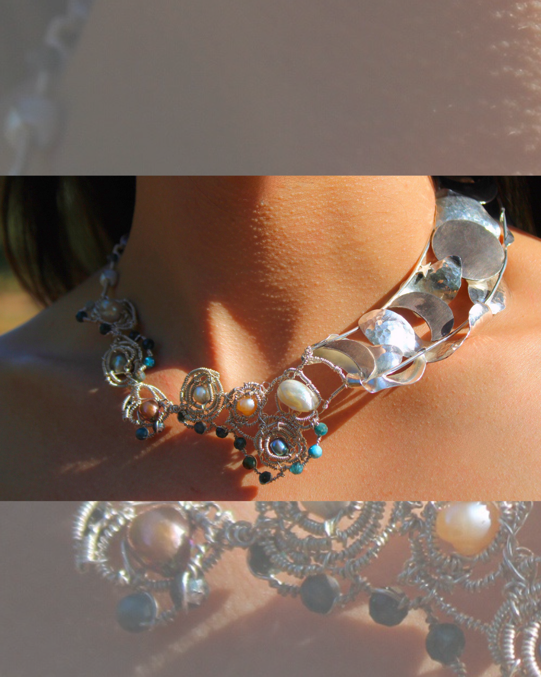 Van Gogh’s Starry Nights  One-of-A-Kind Artisan Sterling Silver Necklace