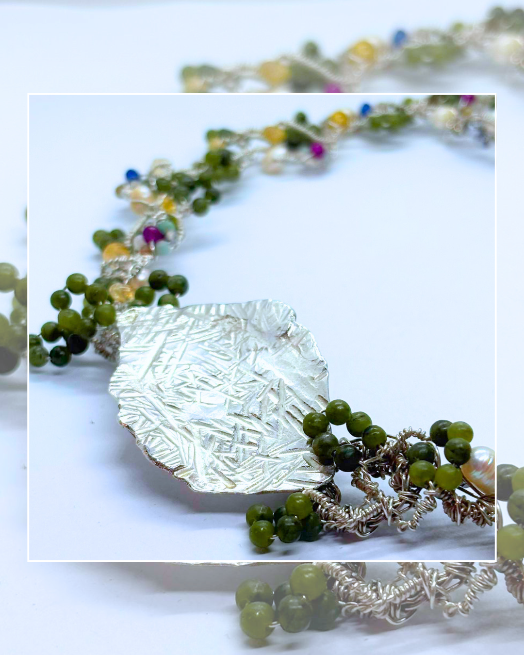 Summer Leaf - One-Of-A-Kind Sculptural Sterling Silver Necklace