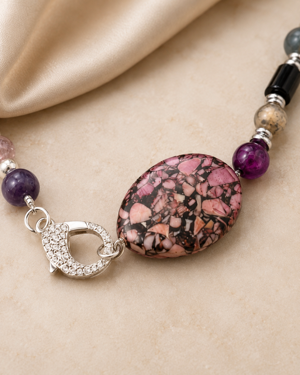 Pink Impression Jasper woman’s necklace