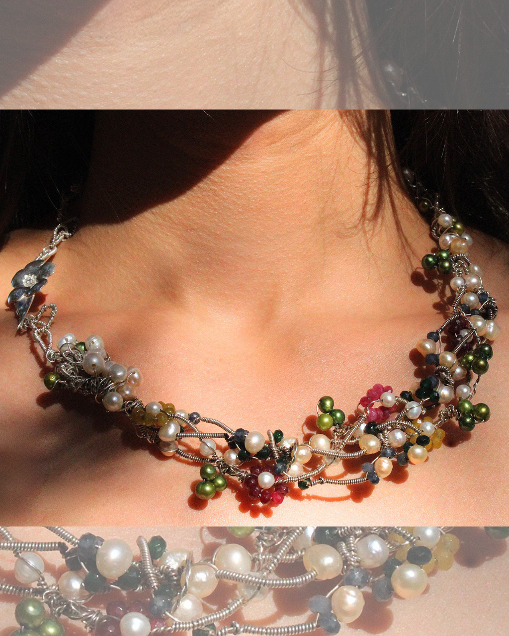 Blooming Wire-One -of -A-Kind Sculptural Sterling Silver Necklace