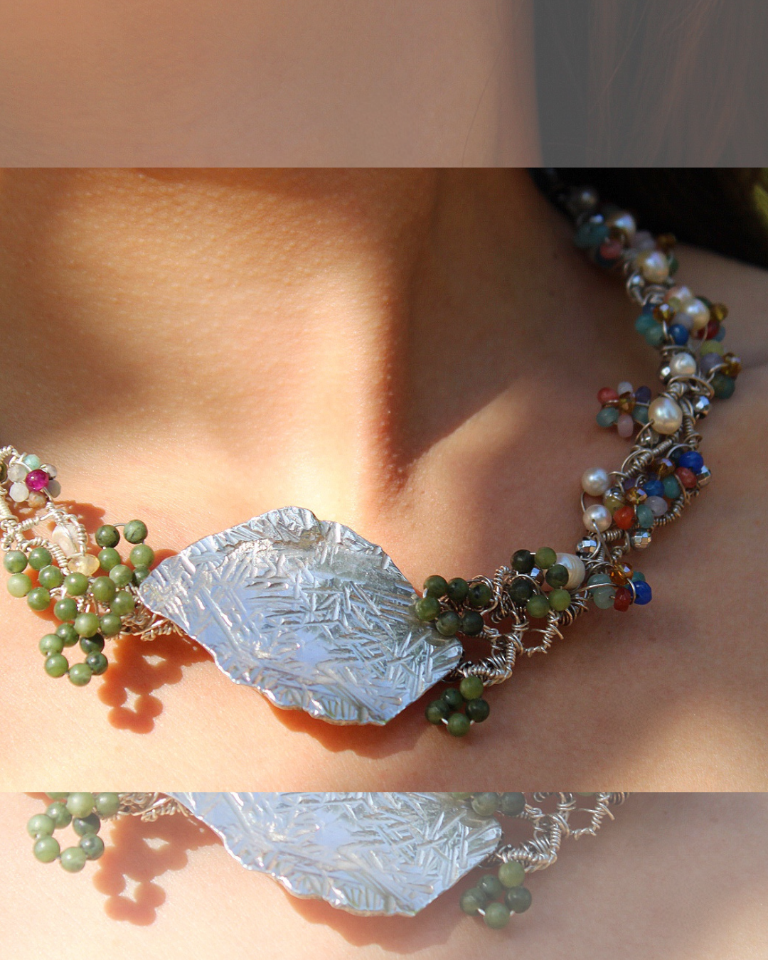 Summer Leaf - One-Of-A-Kind Sculptural Sterling Silver Necklace