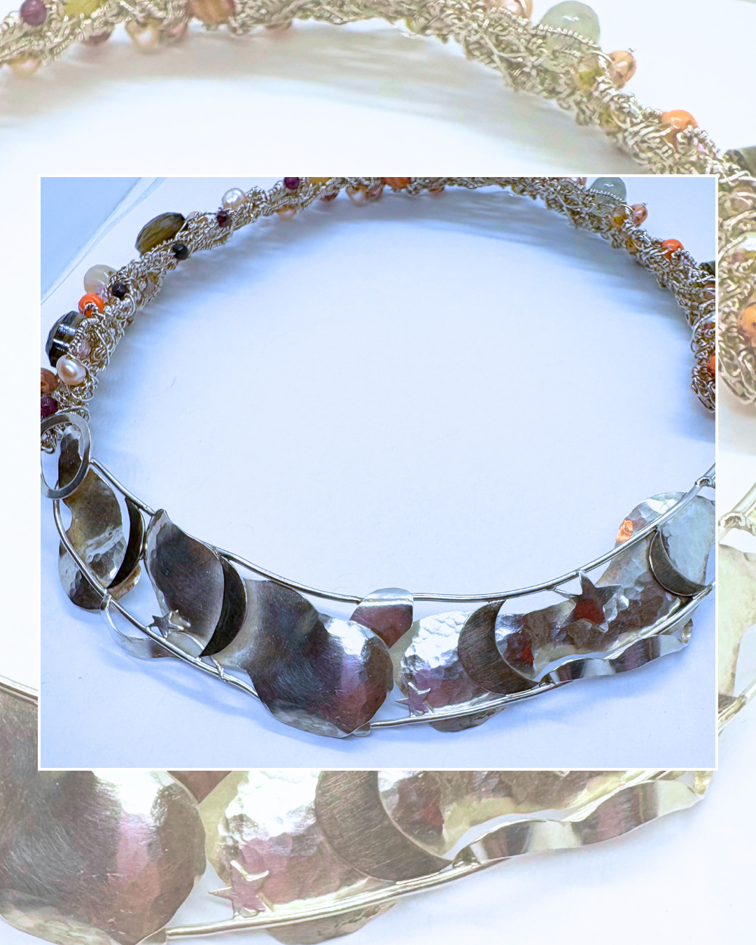 Moon Phases - One-Of-A-Kind Sculptural Sterling Silver Necklace