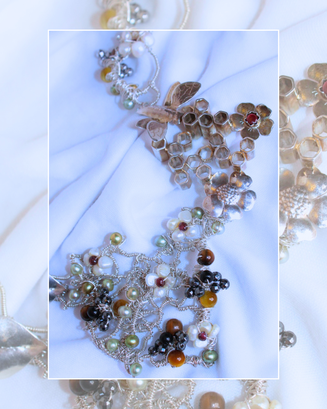 Beehives-One-Of-A-kind Silver Necklace