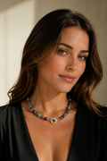 Genuine semiprecious stone and Sterling Silver woman’s necklace