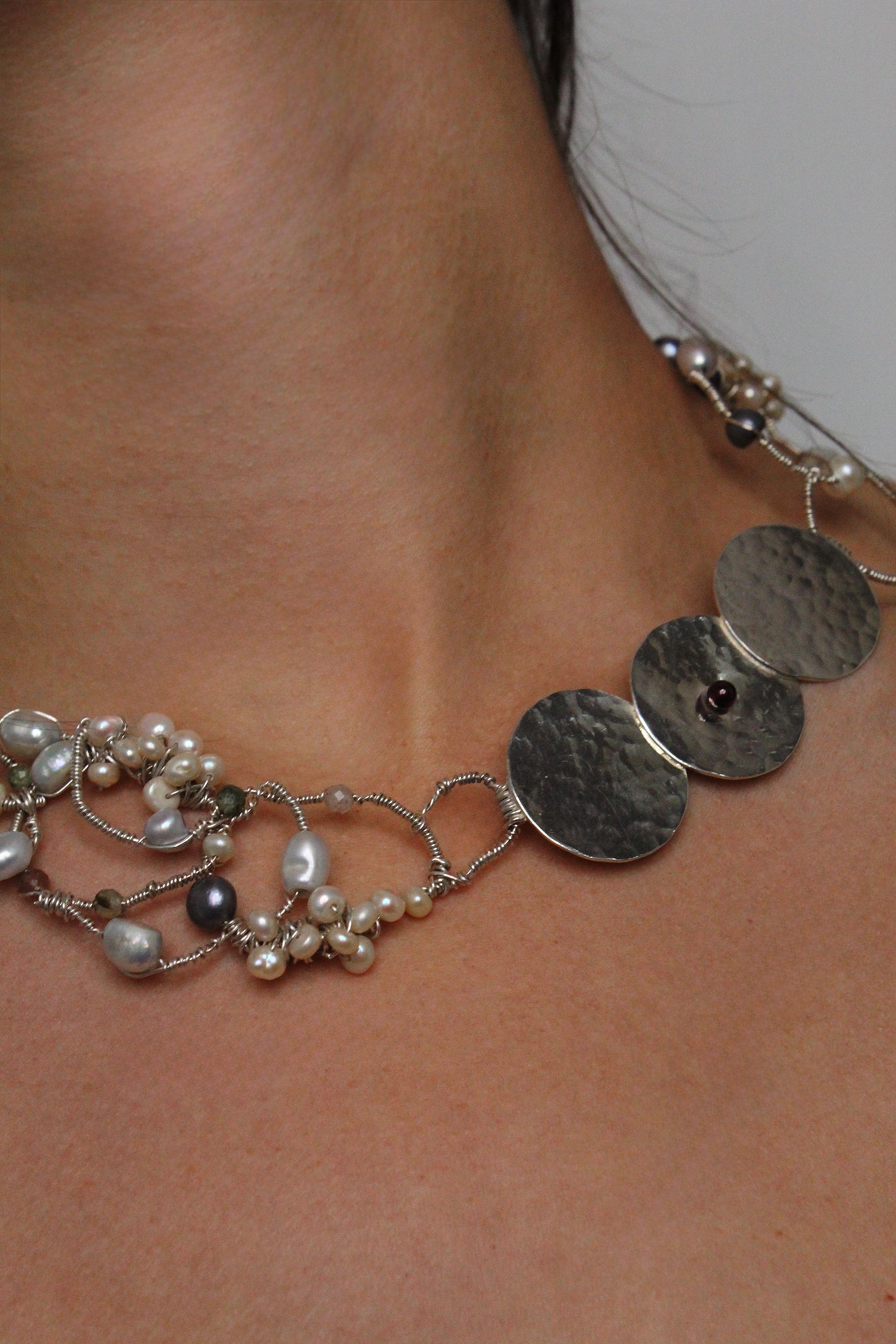 Going in Circles -One -Of -A- Kind Sculptural Sterling Silver Necklace