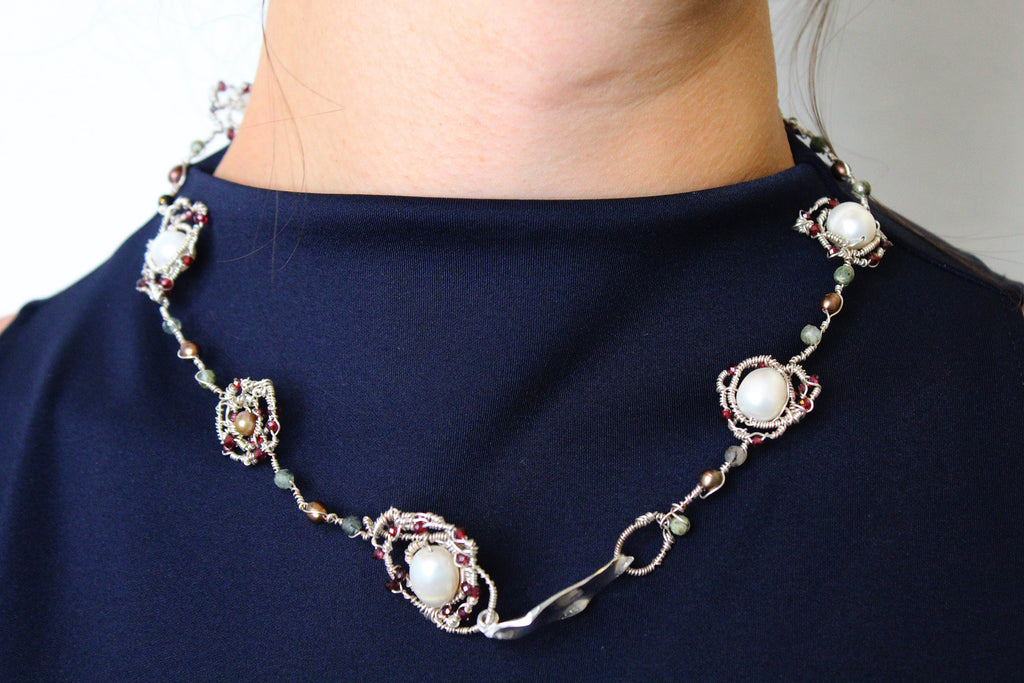 Starry Nights  - One -of-a-kind Sterling Silver Necklace