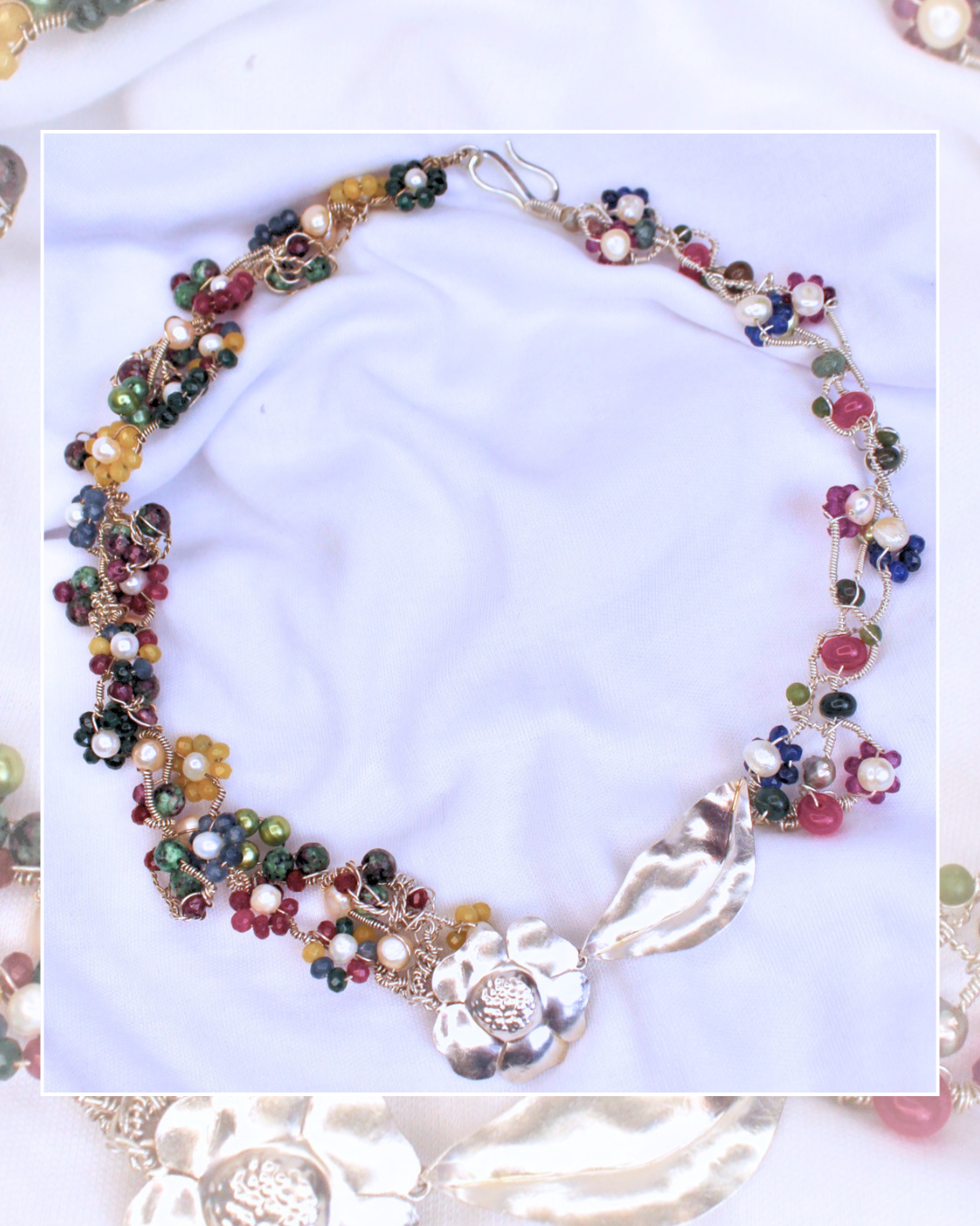 Flower Garden - One-of-A-Kind Sculptural Sterling Silver Necklace