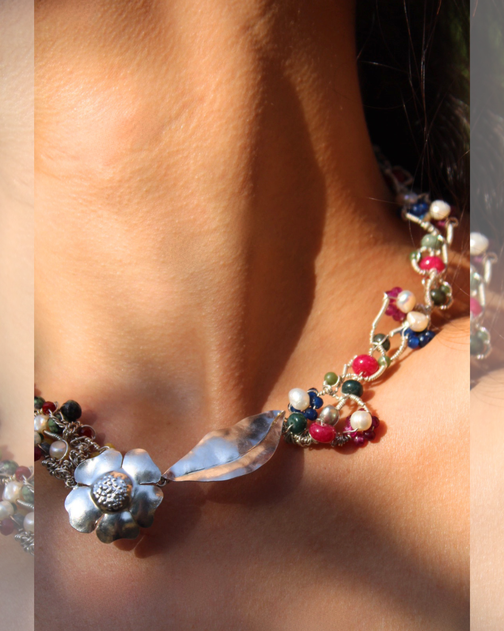 Flower Garden - One-of-A-Kind Sculptural Sterling Silver Necklace