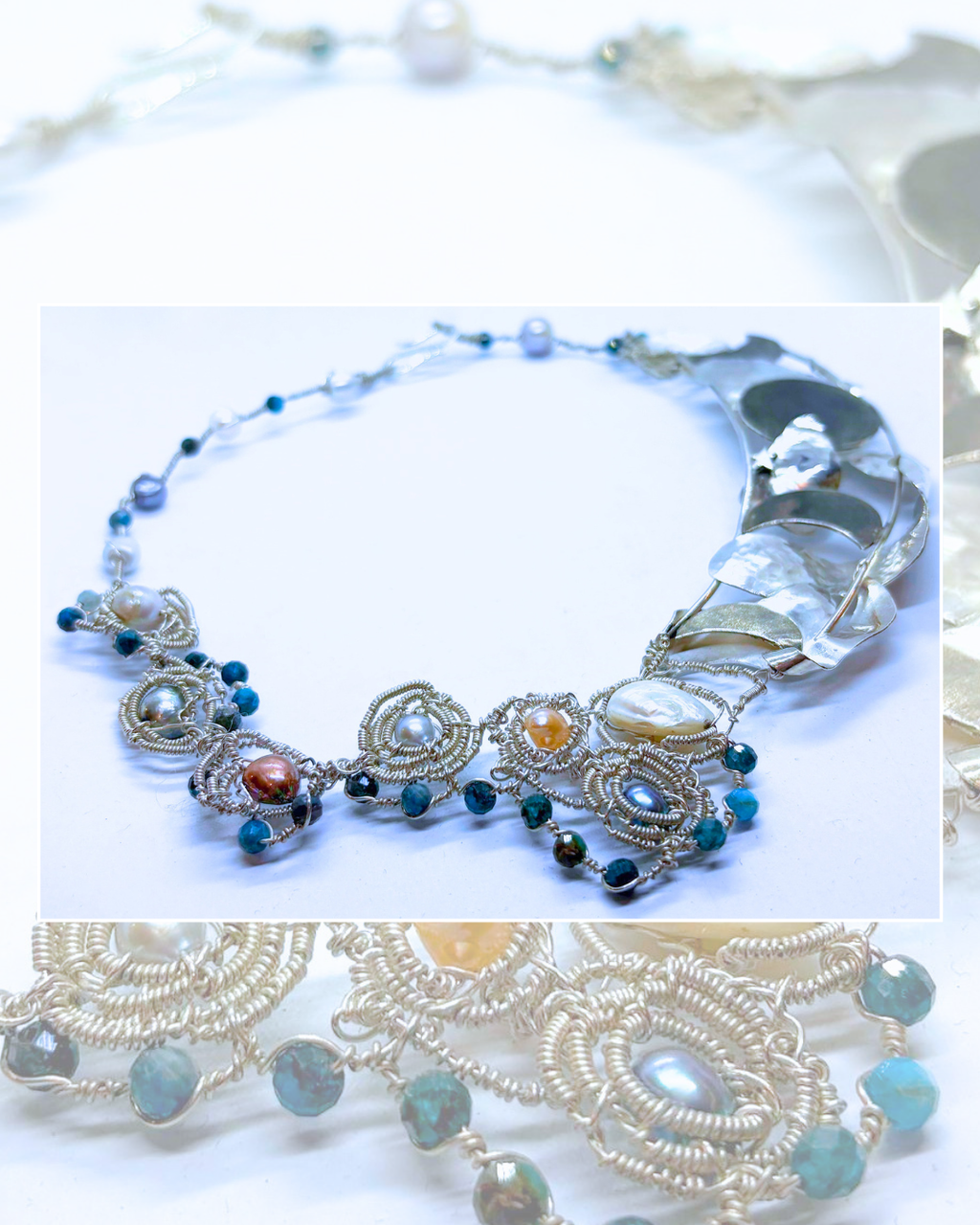 Van Gogh’s Starry Nights  One-of-A-Kind Artisan Sterling Silver Necklace