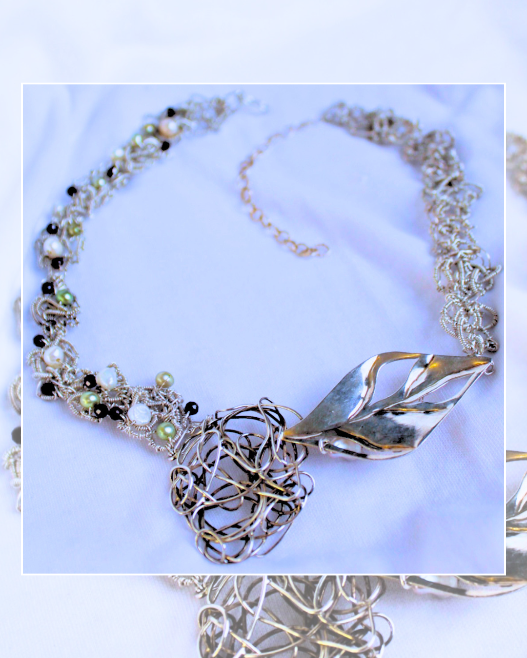 Winter Leaf - One-of-A-Kind Sculptural Silver Necklace