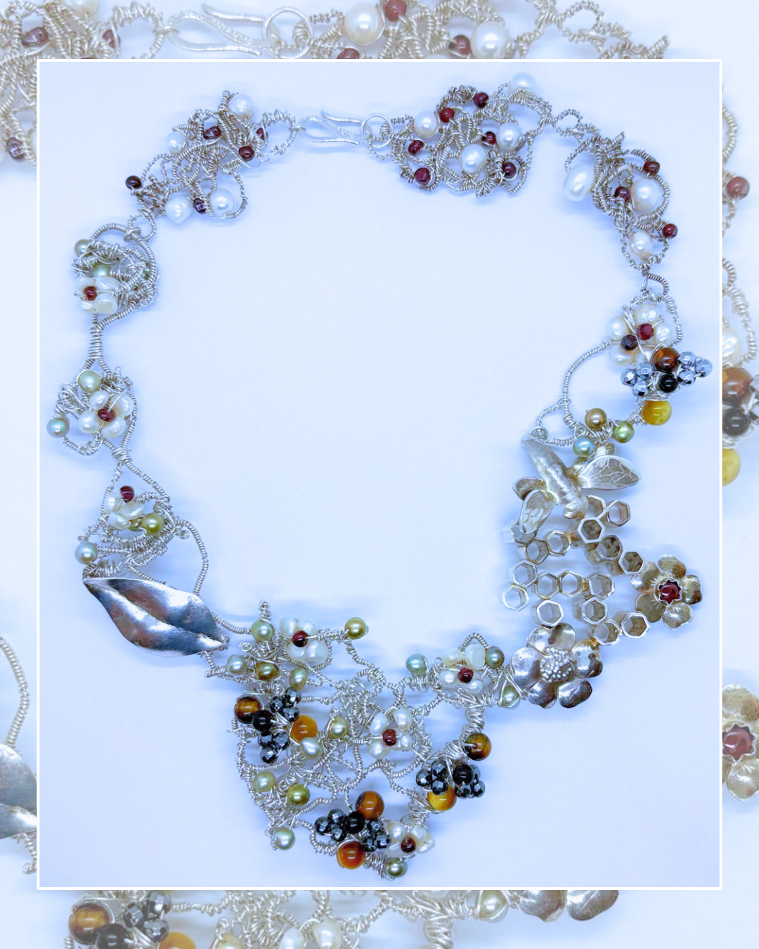 Beehives-One-Of-A-kind Silver Necklace