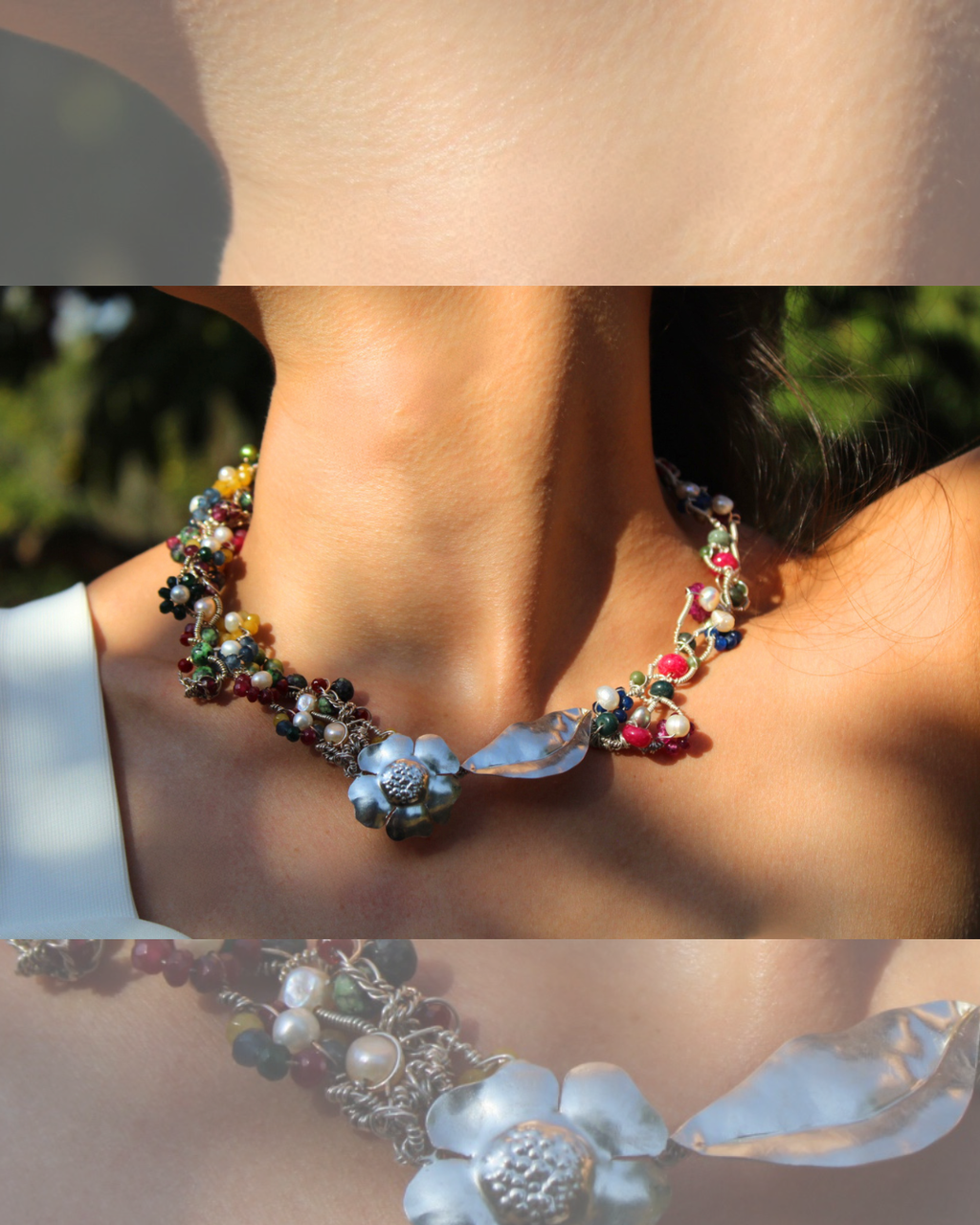 Flower Garden - One-of-A-Kind Sculptural Sterling Silver Necklace