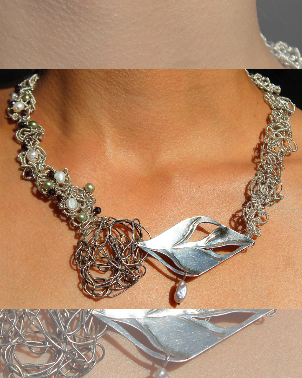 Winter Leaf - One-of-A-Kind Sculptural Silver Necklace