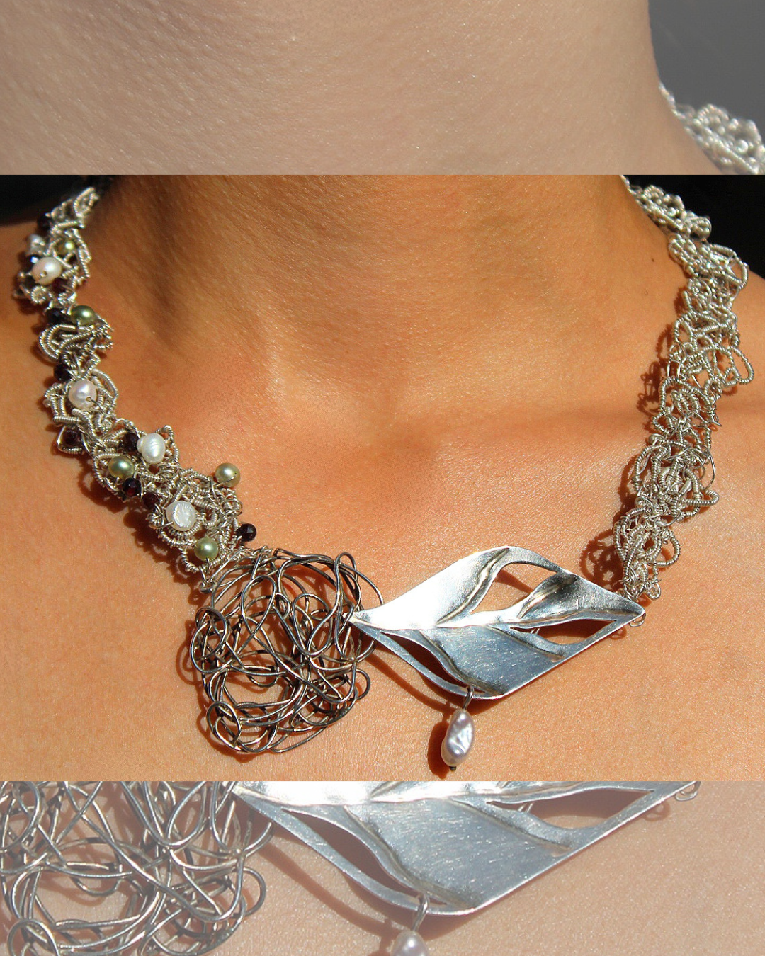 Winter Leaf - One-of-A-Kind Sculptural Silver Necklace