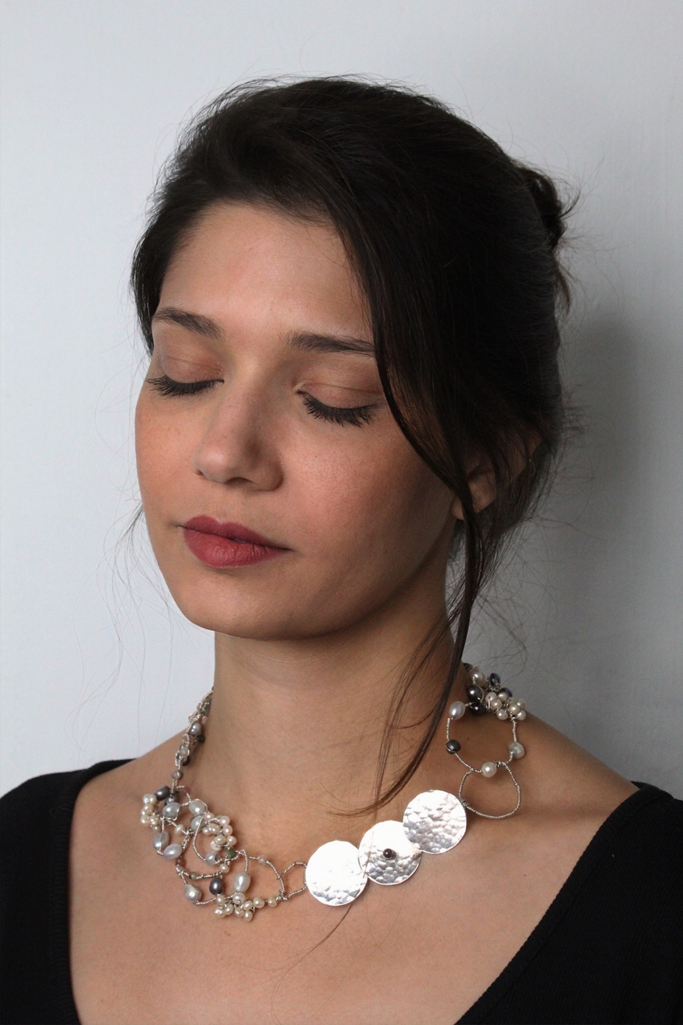 Going in Circles -One -Of -A- Kind Sculptural Sterling Silver Necklace