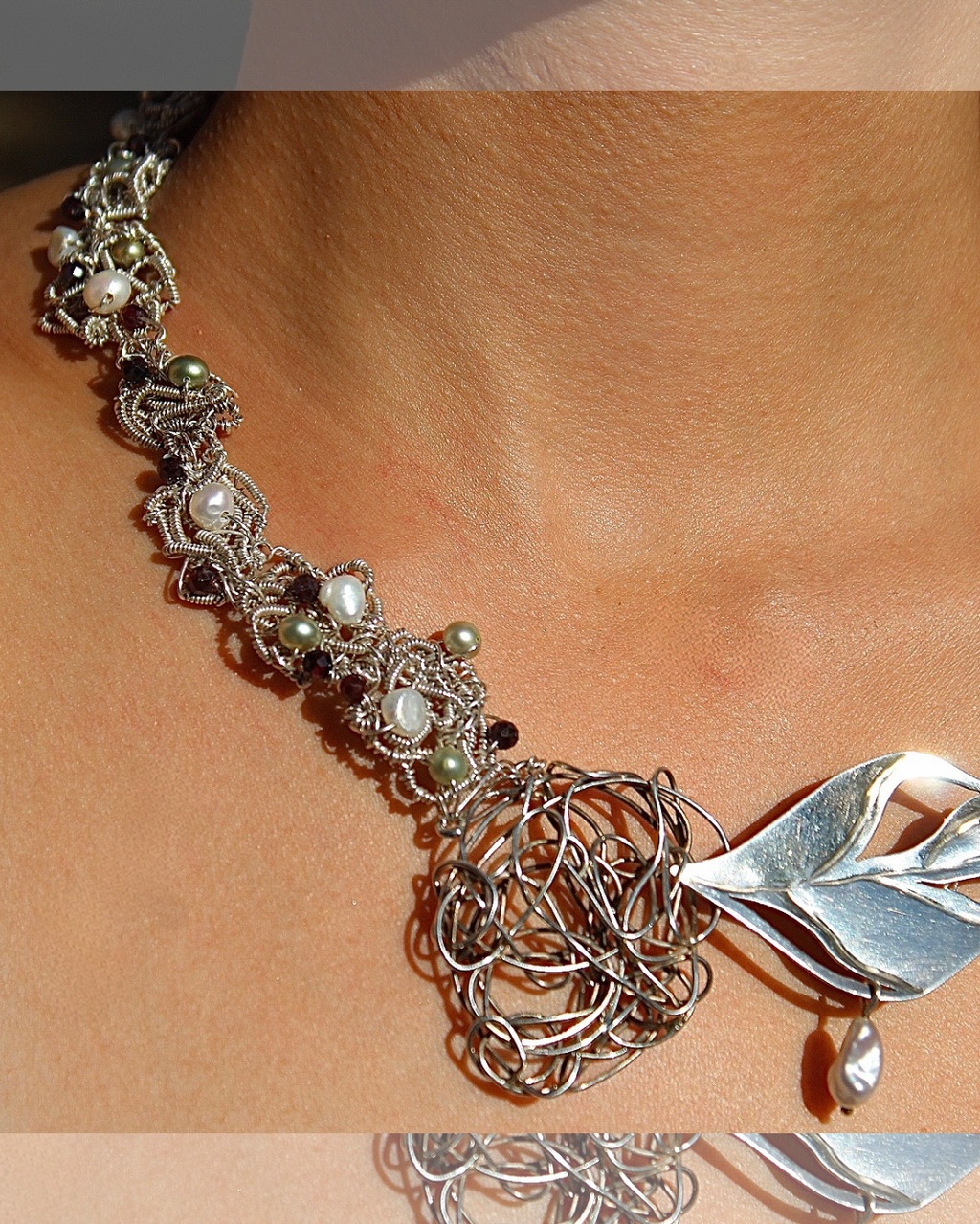 Winter Leaf - One-of-A-Kind Sculptural Silver Necklace